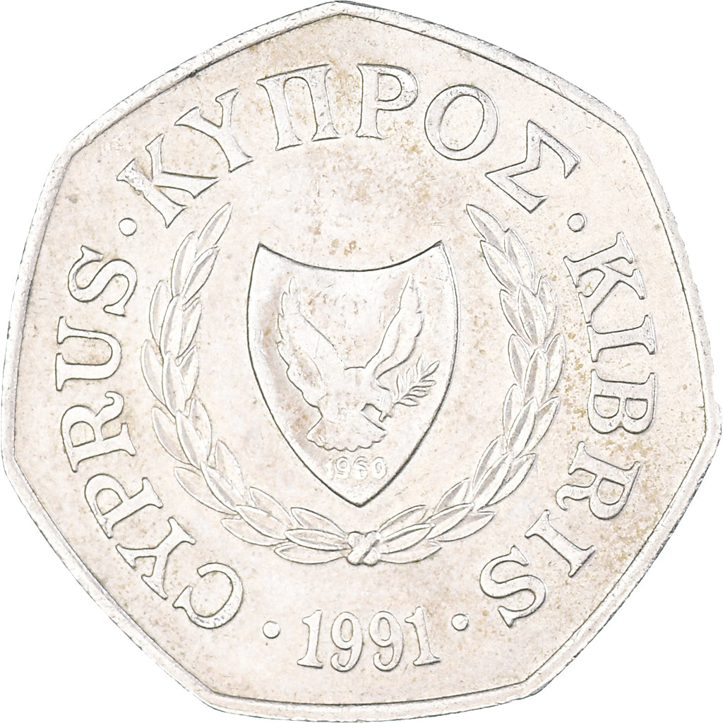 Moneta, Cipro, 50 Cents, 1991