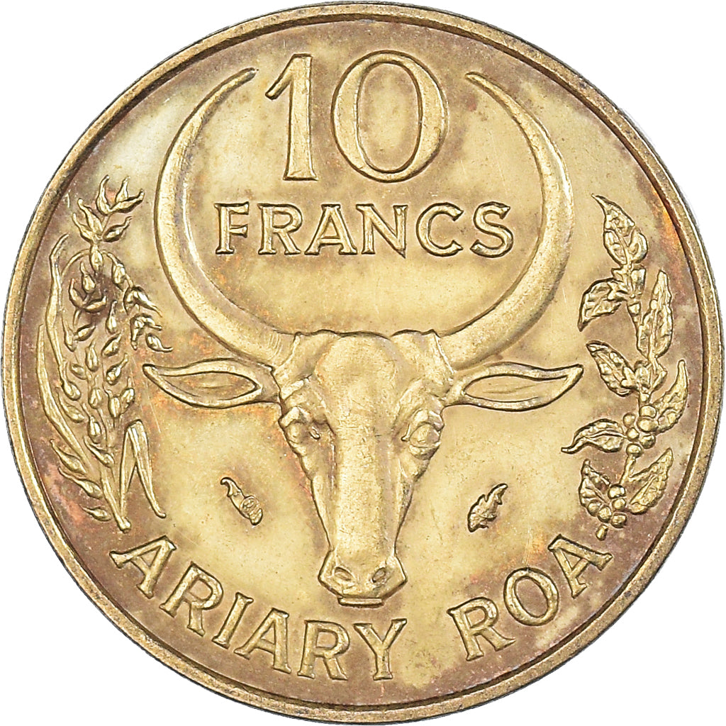 Moneta, Madagascar, 10 Francs, 2 Ariary, 1987