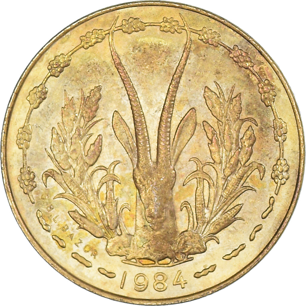 Moneda, Estados del África Occidental, 5 Francs, 1984