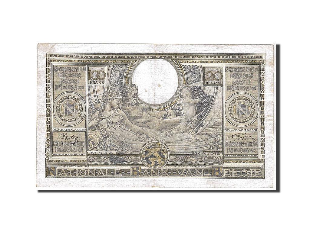 Banknote, Belgium, 100 Francs-20 Belgas, 1943, EF(40-45)
