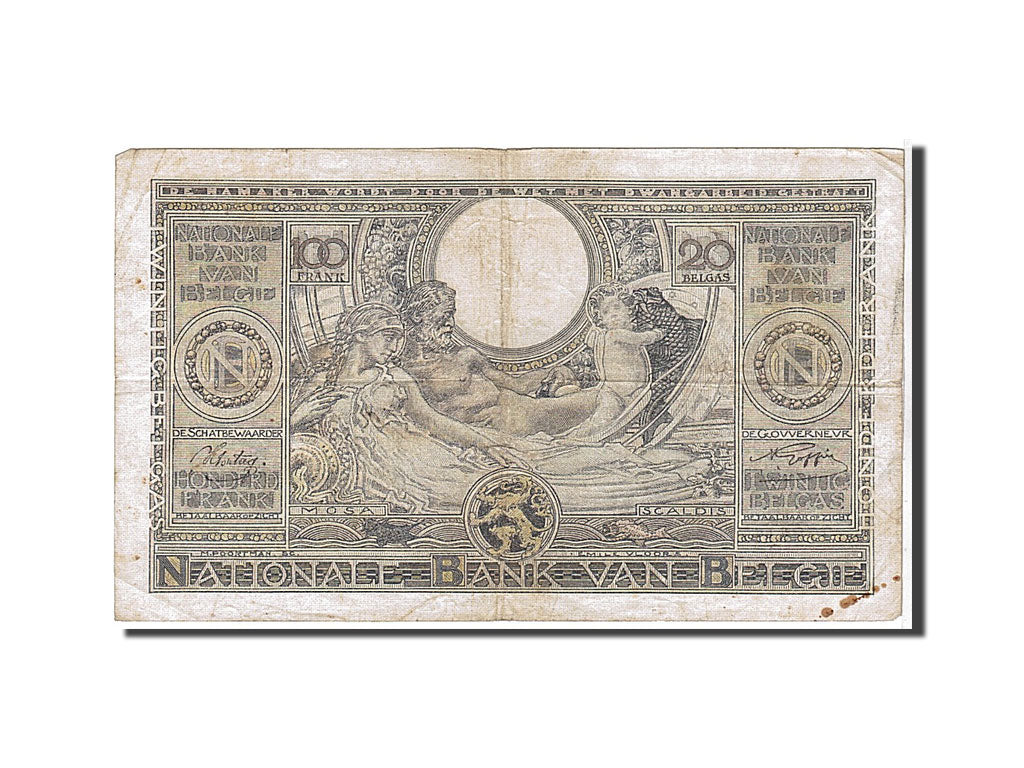 Banknote, Belgium, 100 Francs-20 Belgas, 1941, KM:107, VF(30-35)