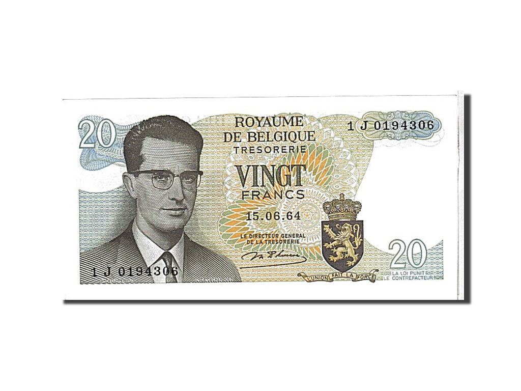 Belgium, 20 Francs, 1964, KM #138, UNC(65-70), 1J0194306