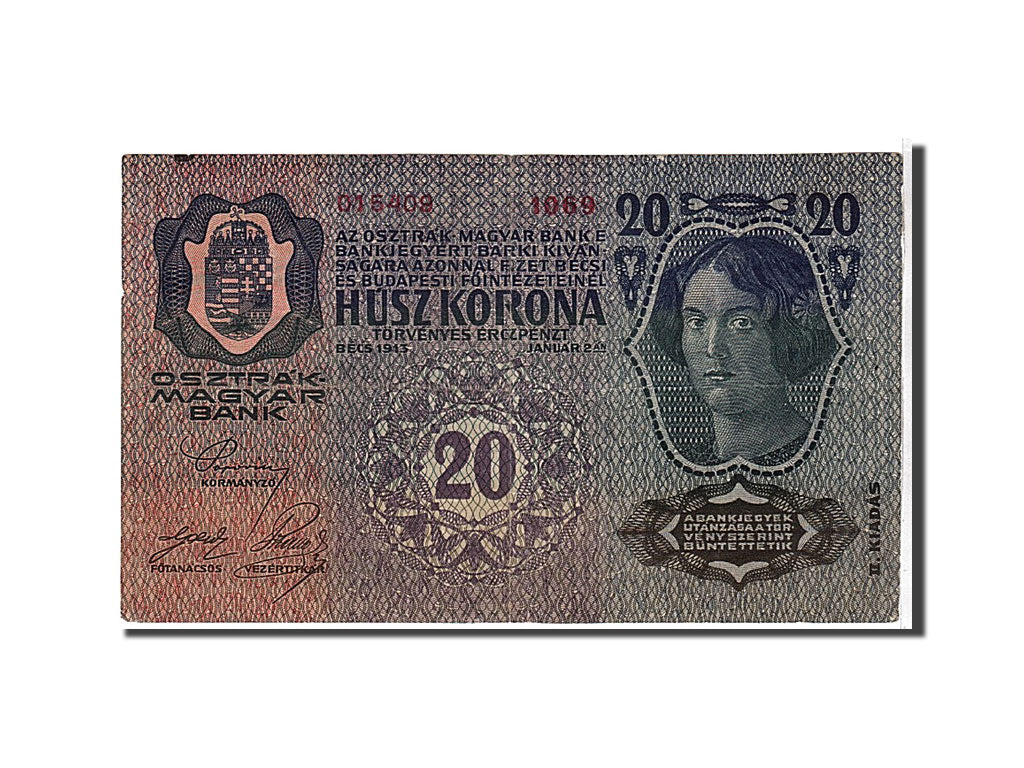 Austria, 20 Kronen, 1913, KM #53a, AU(50-53), 064091969