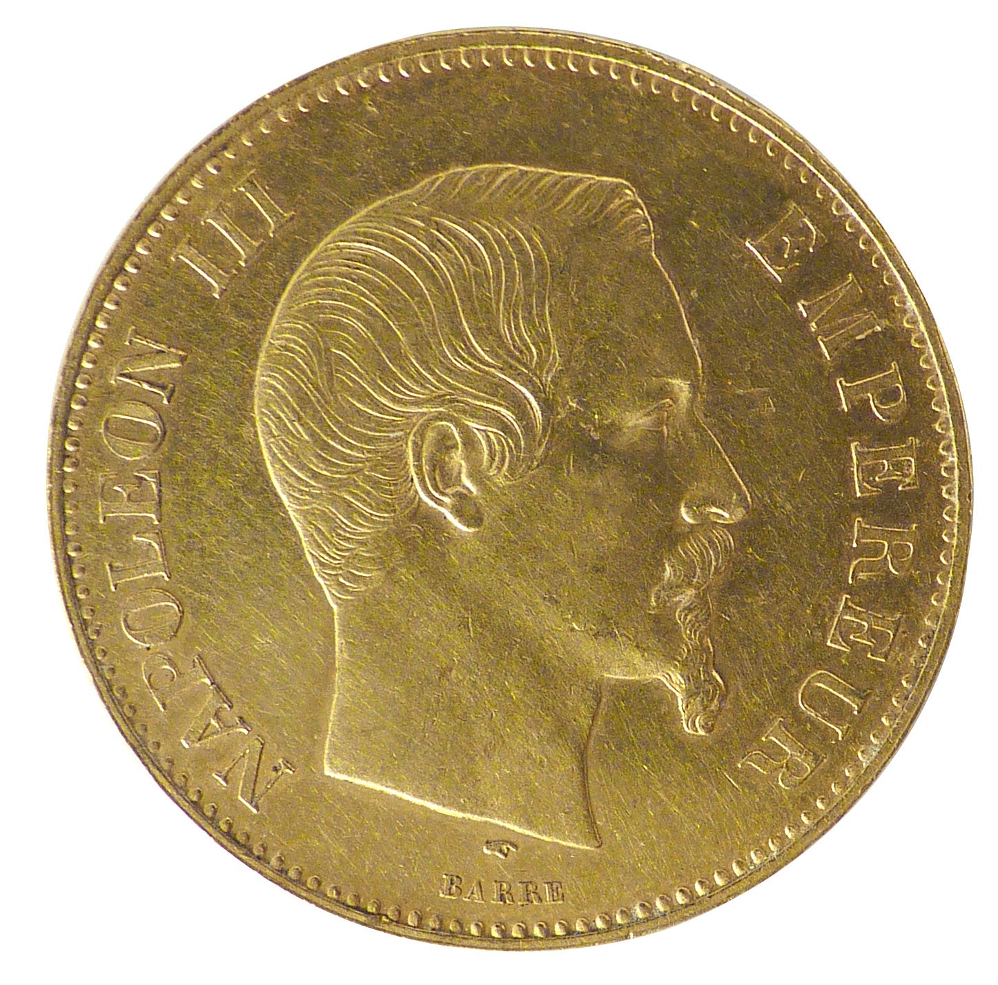 FRANCE, Napoléon III, 100 Francs, 1857, Paris, AU(50-53), Gold, Gadoury #1135, 3