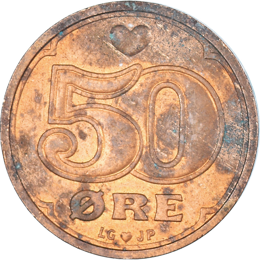 Munten, Denemarken, 50 Öre, 1992