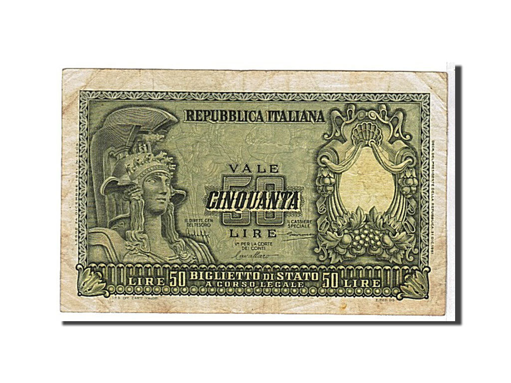 Biljet, Italië, 50 Lire, 1951, TTB