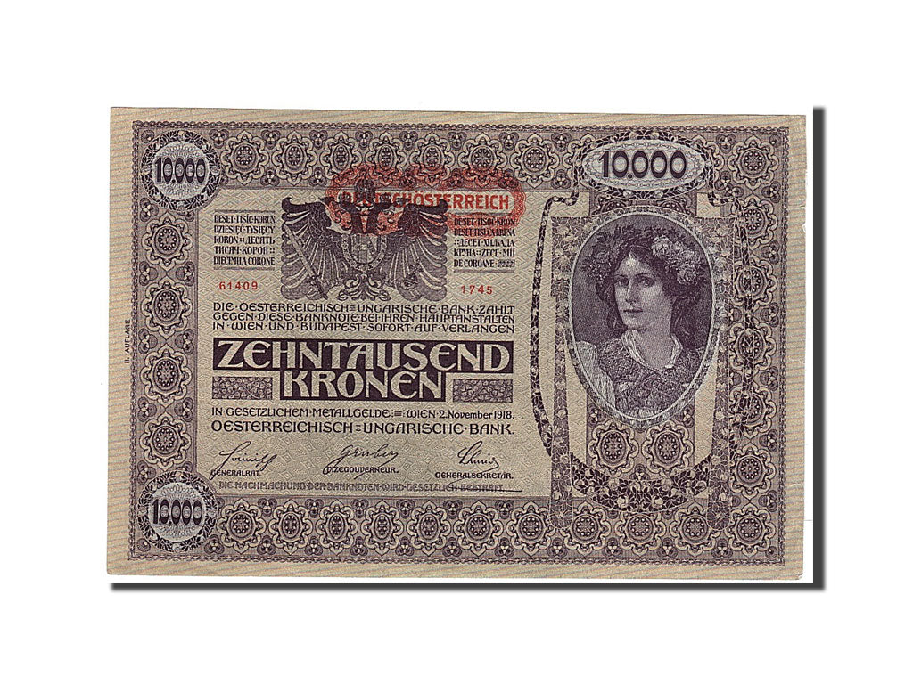 Austria, 10,000 Kronen, 1919, KM #66, UNC(60-62), 61409