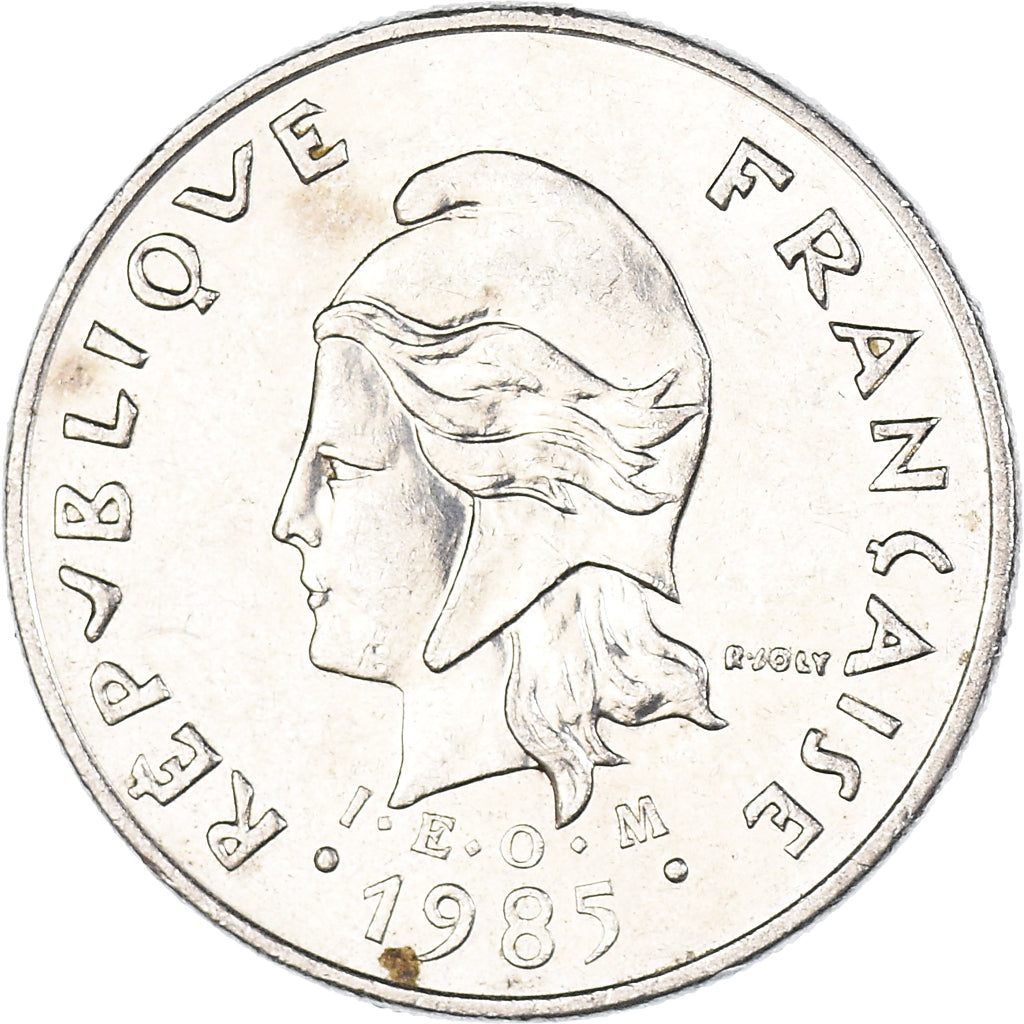 Moeda, Polinésia Francesa, 10 Francs, 1985