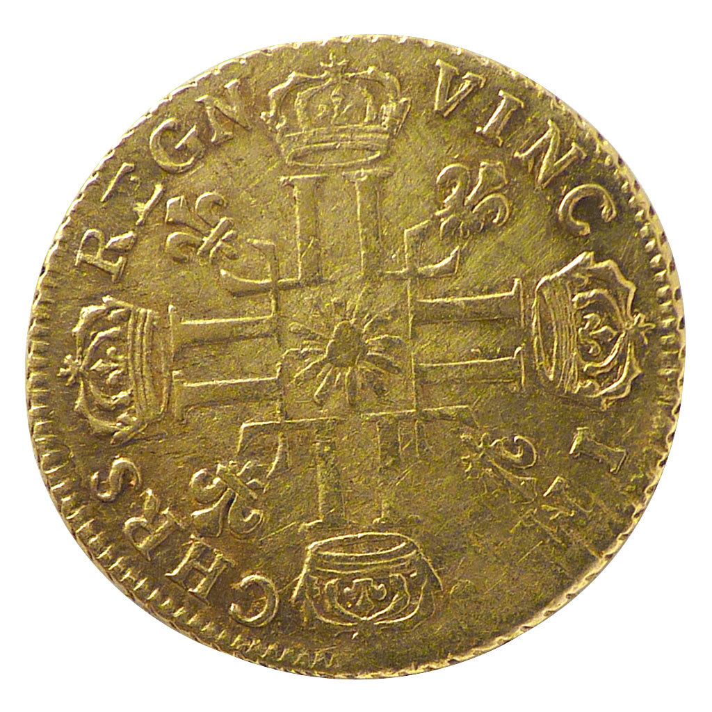 FRANCE, Louis d'Or, 1710, Troyes, EF(40-45), Gold, Gadoury #256, 8.10