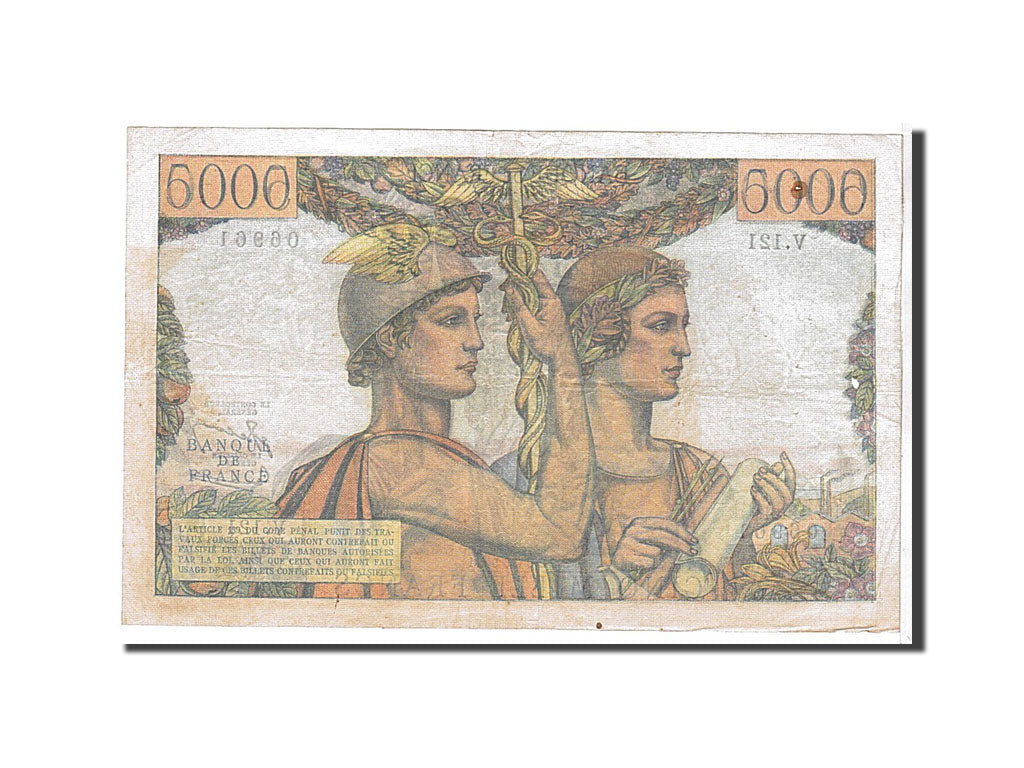 FRANCE, 5000 Francs, 1953, KM #131c, EF(40-45), 06961V121