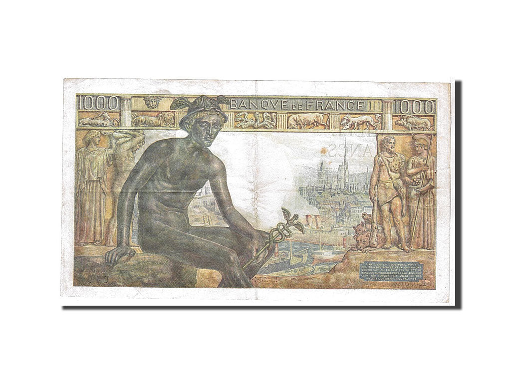 France, 1000 Francs, 1 000 F 1942-1943 ''Déesse Déméter'', 1943, KM #102, AU(...
