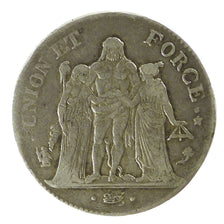 FRANCE, Union et Force, 5 Francs, 1795, Paris, AU(50-53), Silver, Gadoury #563,.