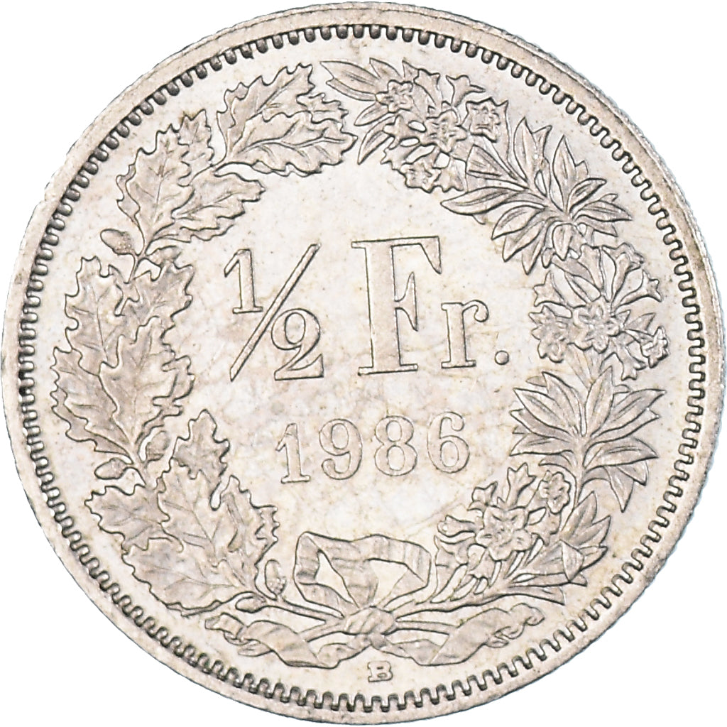 Monnaie, Suisse, 1/2 Franc, 1986