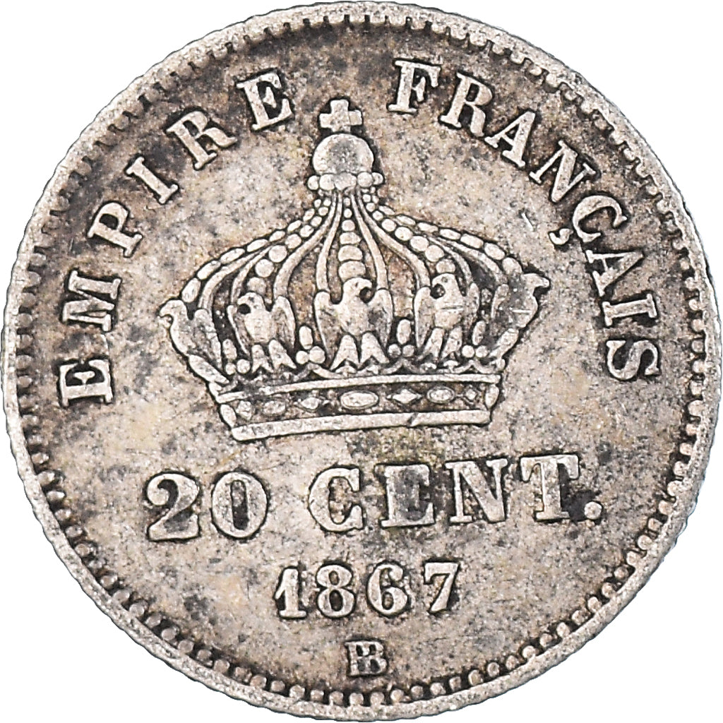 Moeda, França, 20 Centimes, 1867