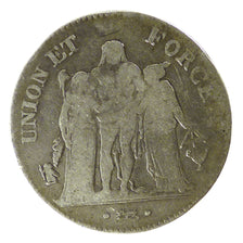 FRANCE, Union et Force, 5 Francs, 1796, Bordeaux, KM #639.5, VF(30-35), Silver,.