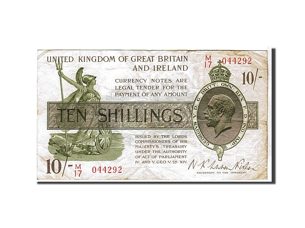 Banknote, Great Britain, 10 Shillings, 1918, KM:350b, EF(40-45)