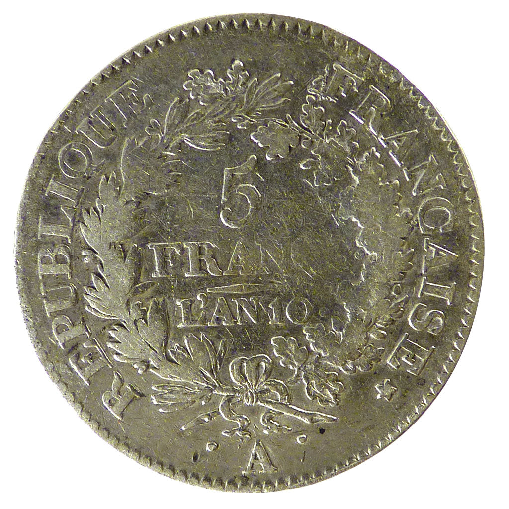 Francia, Union et Force, 5 Francs, 1801, Paris, B+, Argento, Gadoury:563a