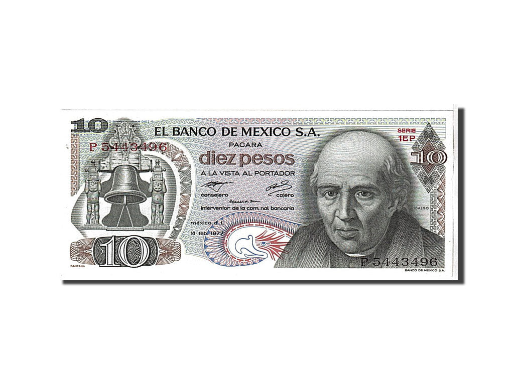 Billete, 10 Pesos, 1977, México, KM:63i, UNC
