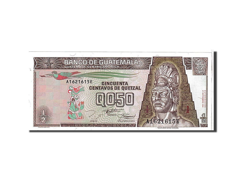 Banknote, Guatemala, 1/2 Quetzal, 1994, KM:86b, UNC(65-70)