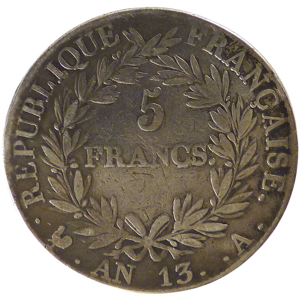 FRANCE, 5 Francs, 1804, Paris, VF(30-35), Silver, Gadoury #580, 24.60