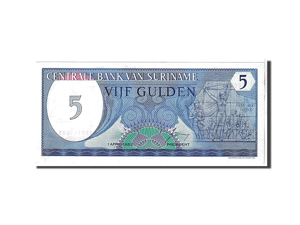 Banknote, Suriname, 5 Gulden, 1982, KM:125, UNC(65-70)