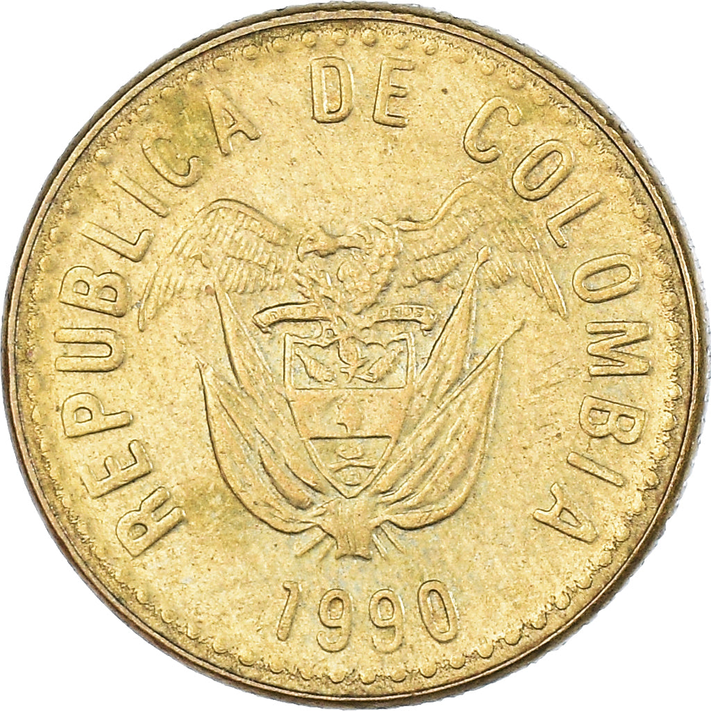 Moneda, Colombia, 5 Pesos, 1990