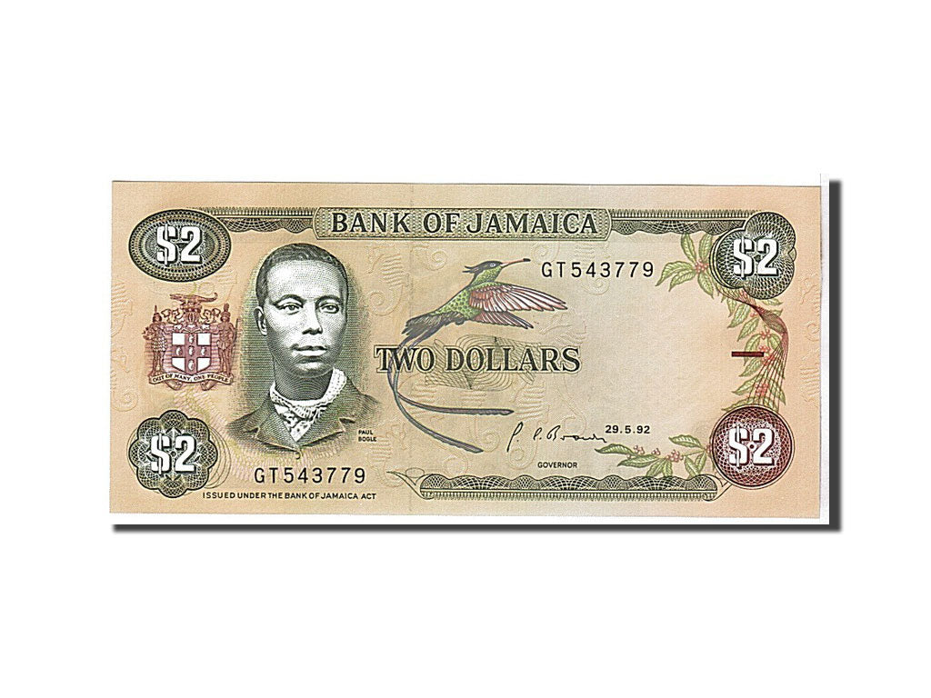 Banknote, Jamaica, 2 Dollars, 1992, UNC(65-70)