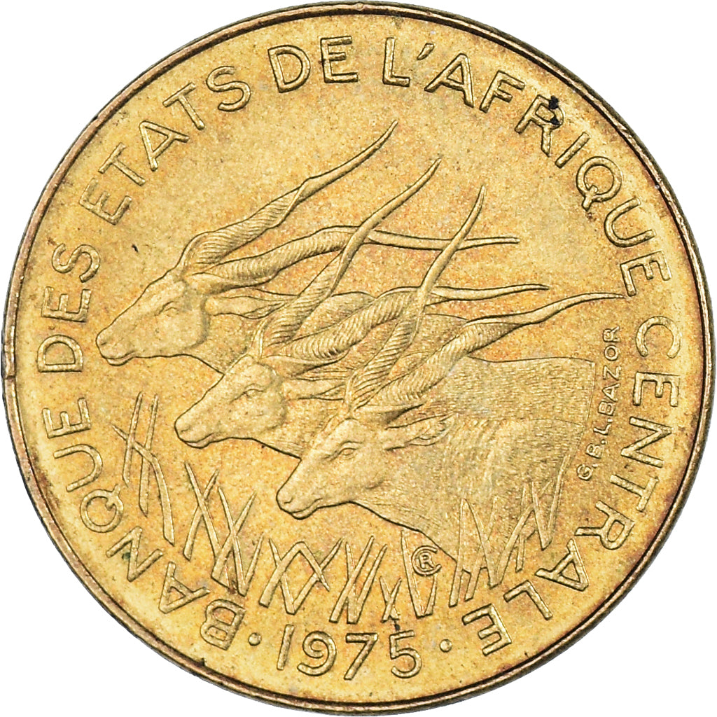 Monnaie, États de l'Afrique centrale, 5 Francs, 1975