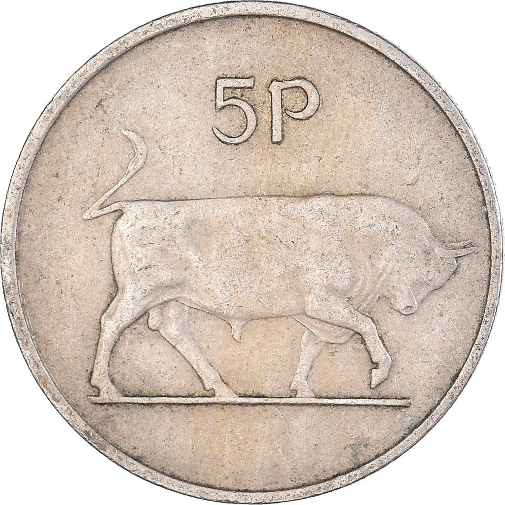 Moeda, REPÚBLICA DA IRLANDA, 5 Pence, 1969