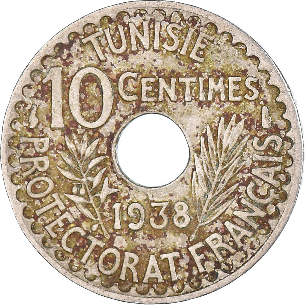 Moneta, Tunisia, 10 Centimes, 1938