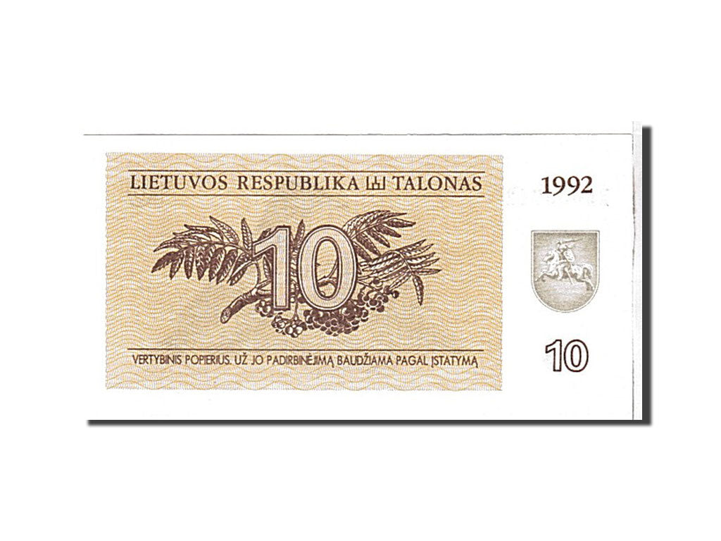 Lithuania, 10 (Talonas), 1992, KM #40, UNC(65-70), RB050742