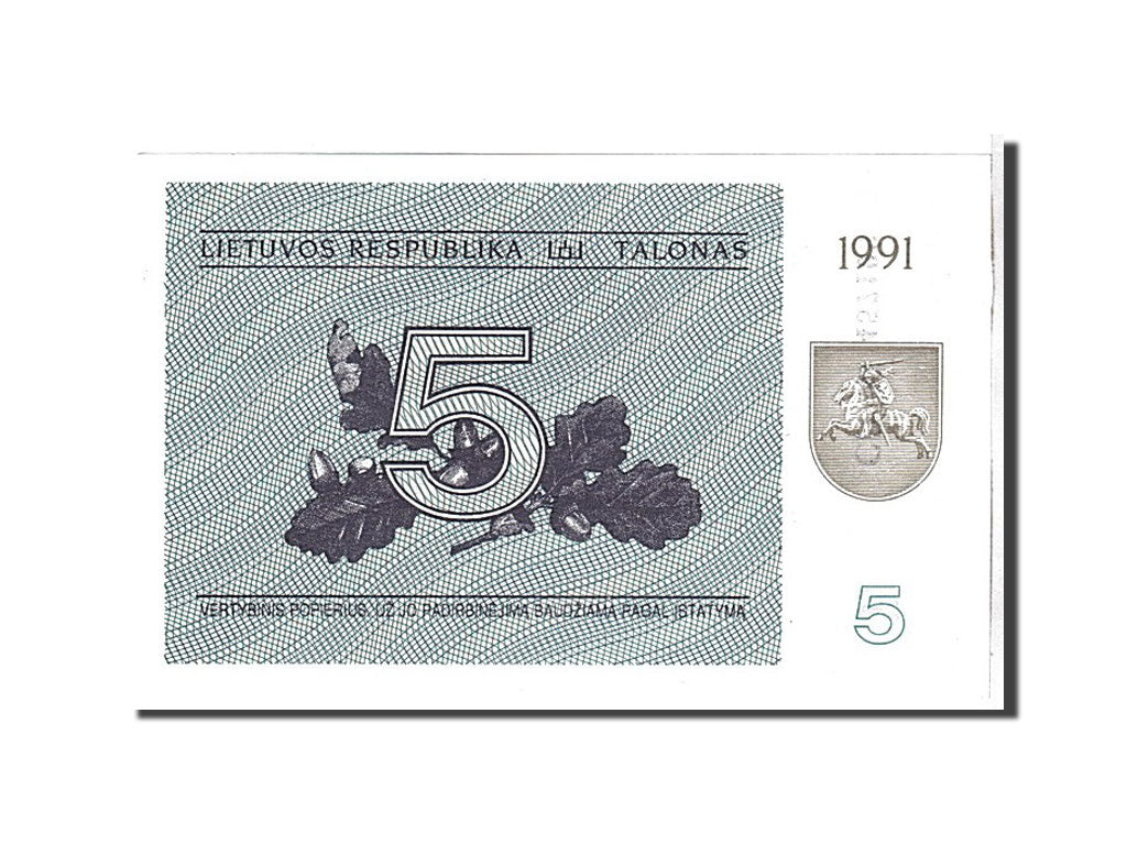 Lithuania, 5 (Talonas), 1991, KM #34b, UNC(65-70), CD457108