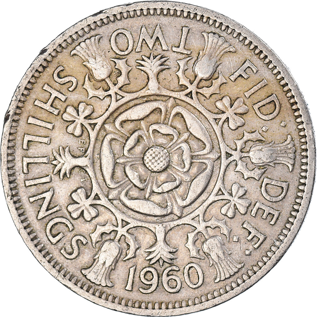 Moneda, Gran Bretaña, Florin, Two Shillings, 1960