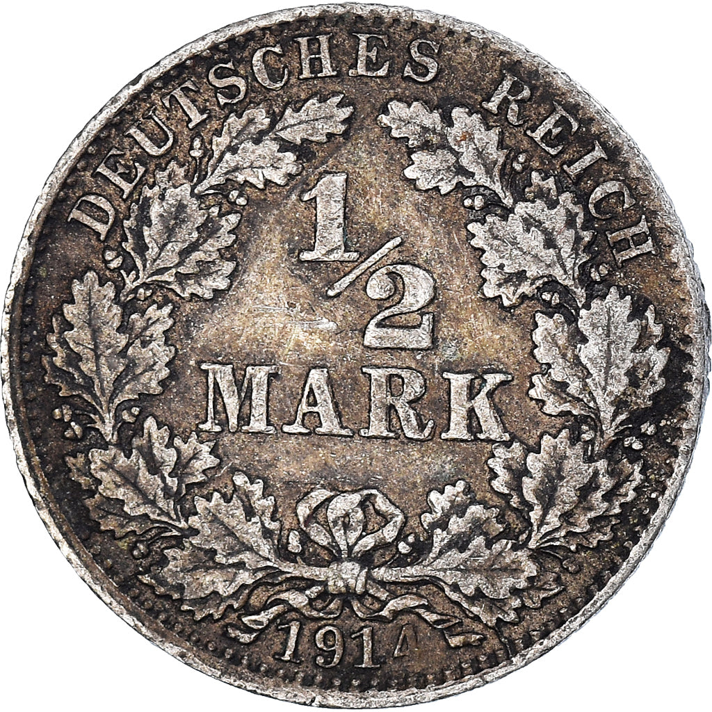 Munten, DUITSLAND - KEIZERRIJK, 1/2 Mark, 1914