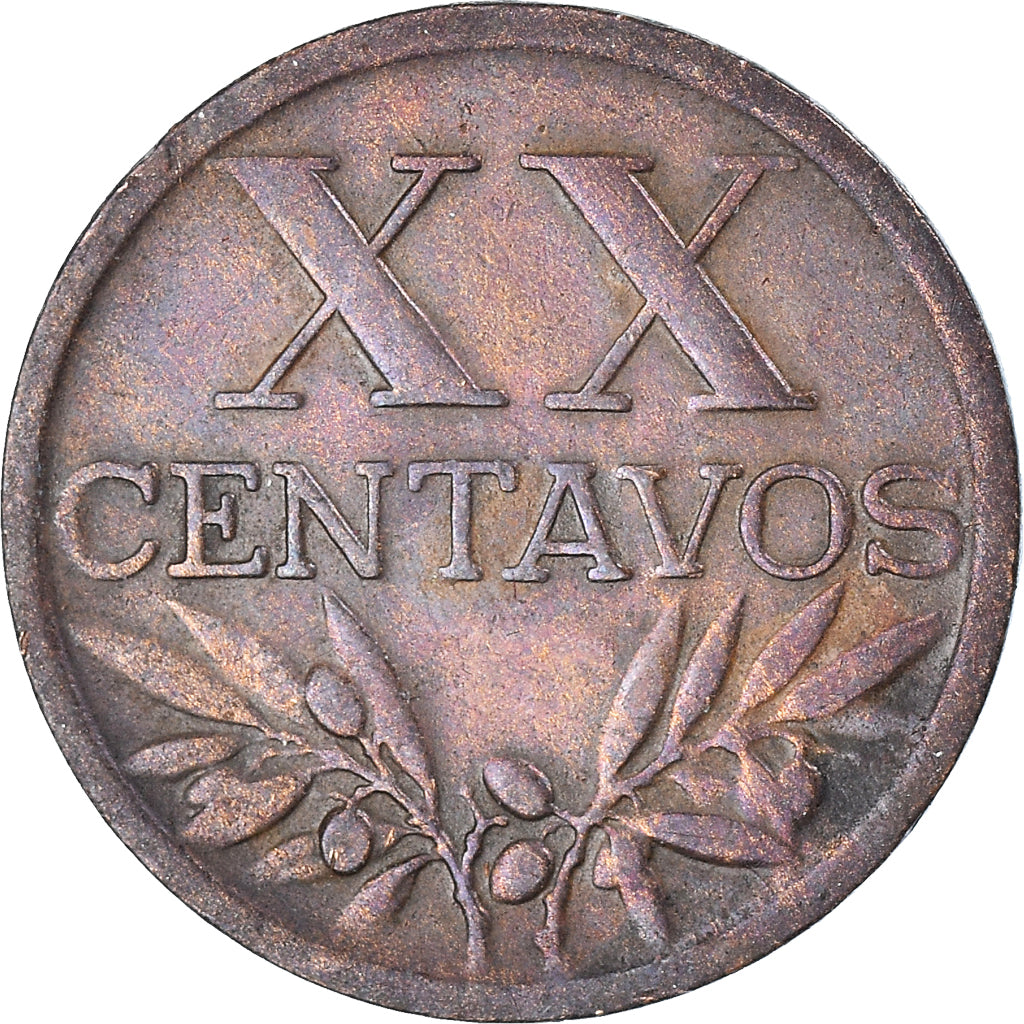 Münze, Portugal, 20 Centavos, 1945