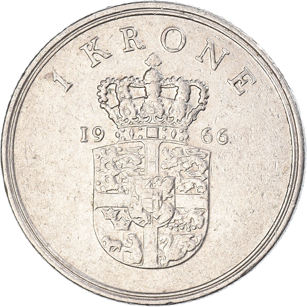Moneda, Dinamarca, Krone, 1966