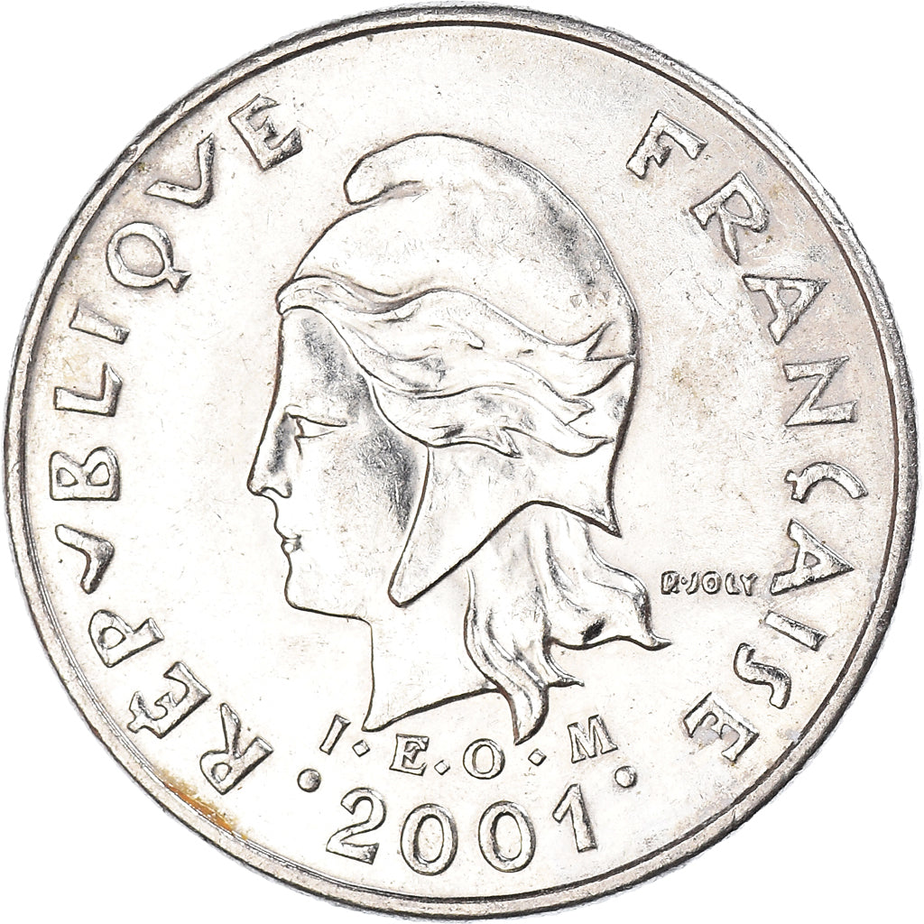Moeda, Polinésia Francesa, 10 Francs, 2001