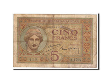 Madagascar, 5 Francs, 1937, KM #35, VG(8-10), 419K1794