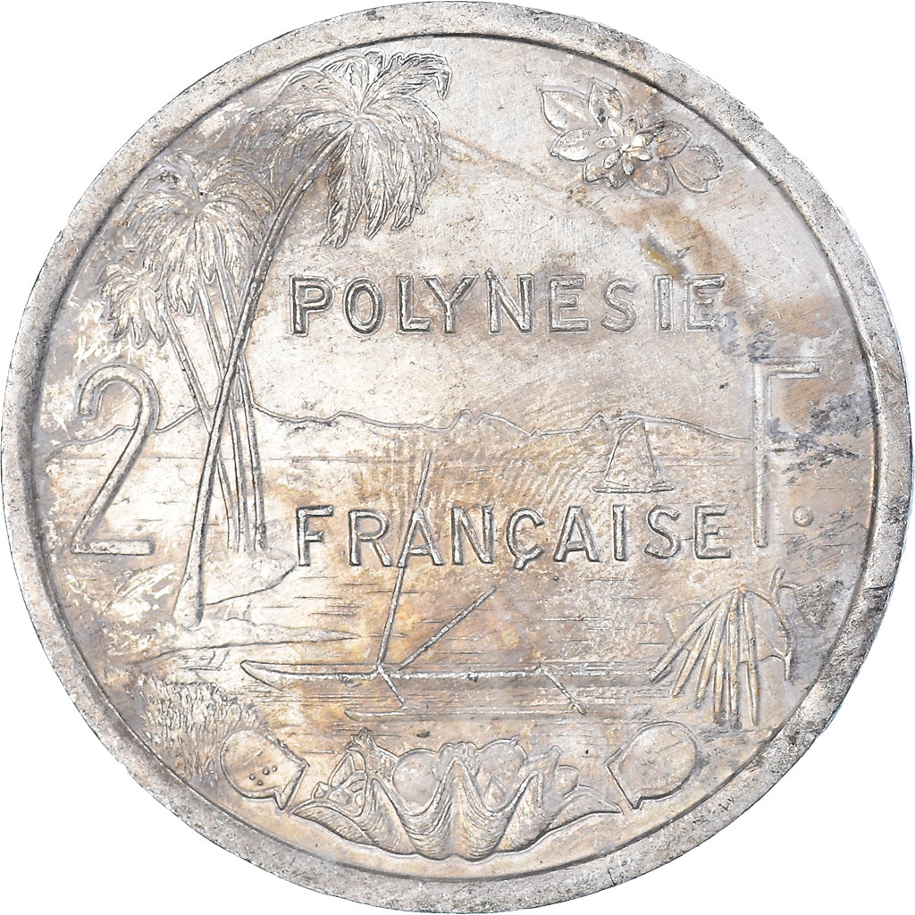 Moeda, Polinésia Francesa, 2 Francs, 2002