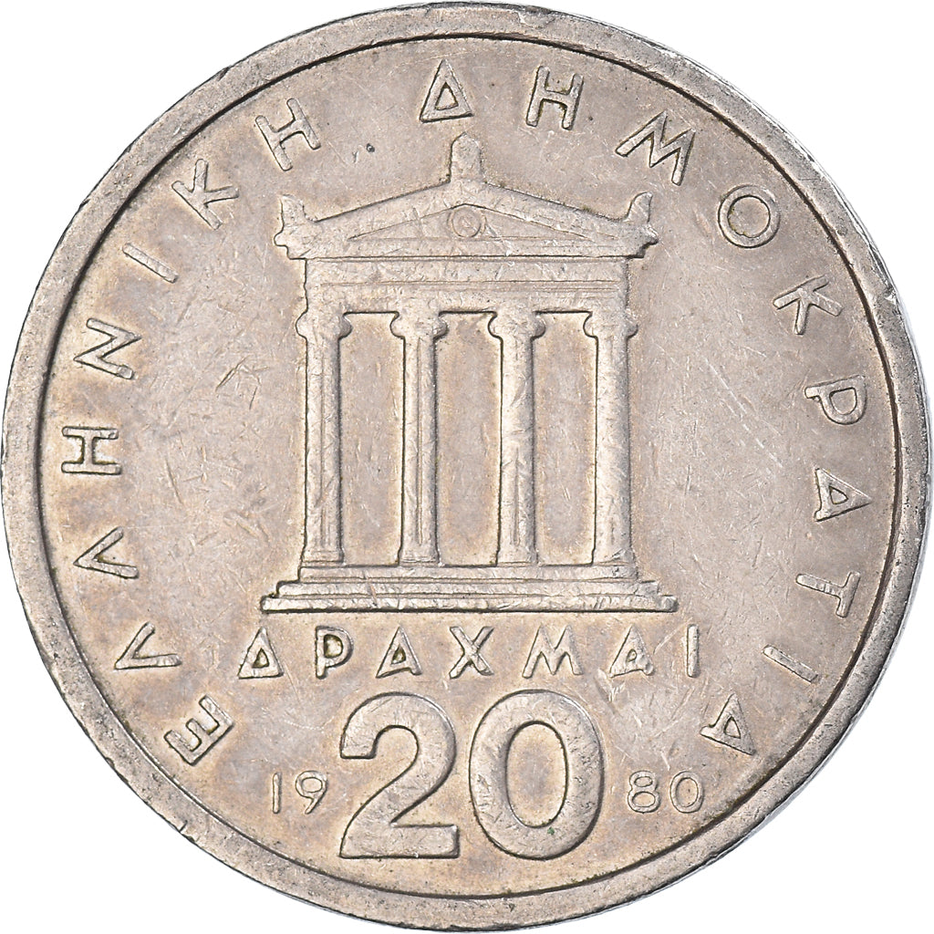 Münze, Griechenland, 20 Drachmai, 1980