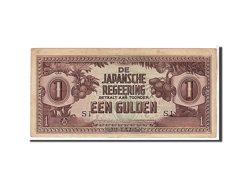 Netherlands Indies, 1 Gulden, 1942, KM #123c, AU(55-58), SI