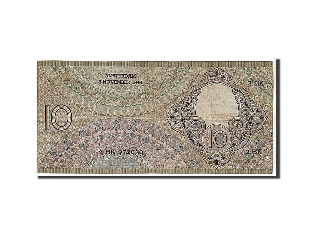 Netherlands, 10 Gulden, 1943, KM #59, VF(20-25), 2BK072959