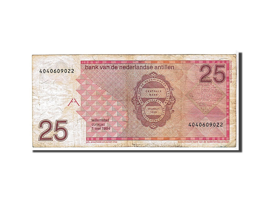 Netherlands Antilles, 25 Gulden, 1994, KM #24c, VF(20-25), 4040609022