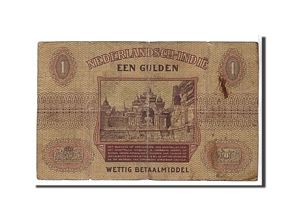 Netherlands Indies, 1 Gulden, 1940, KM #108a, VG(8-10), JU064464