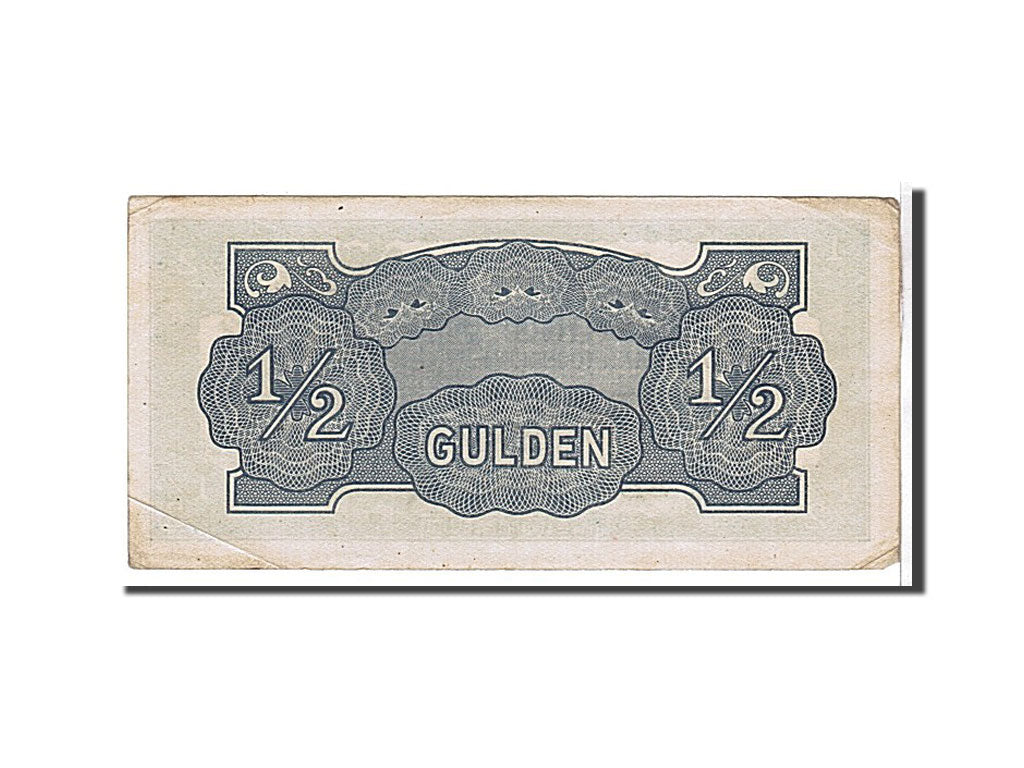 Netherlands Indies, 1/2 Gulden, 1942, KM #122b, AU(55-58), SL