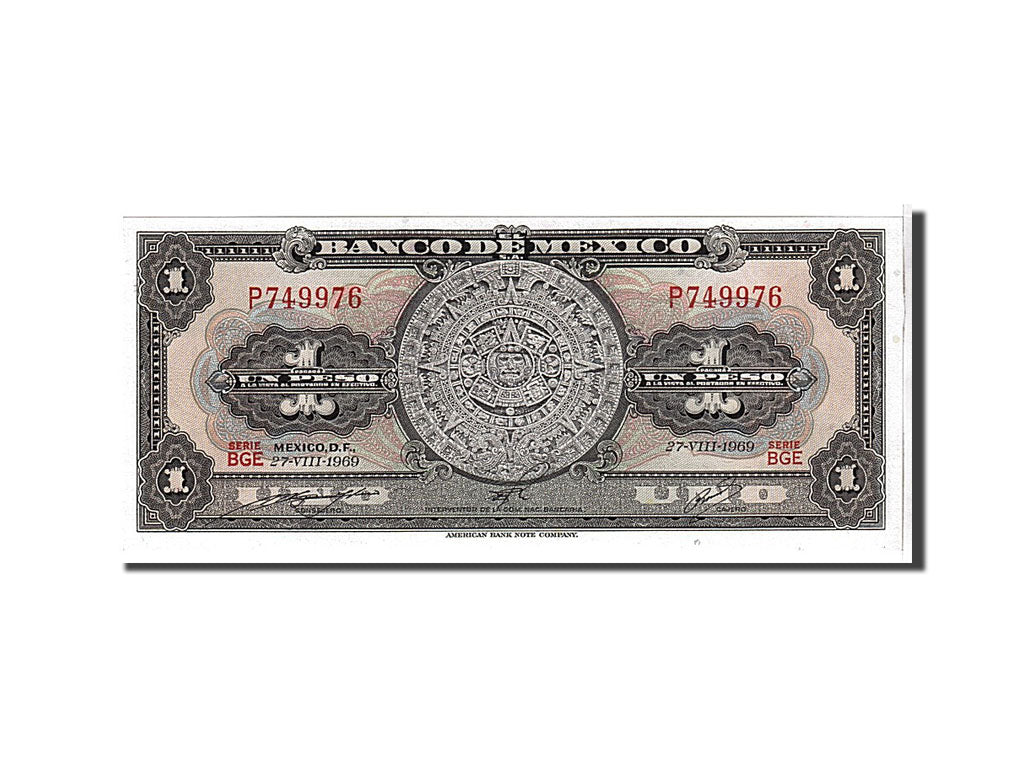 Billete, 1 Peso, 1969, México, KM:59k, UNC