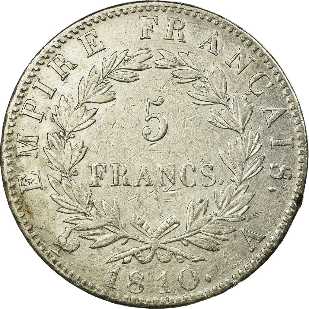 Coin, France, Napoléon I, 5 Francs, 1810, Paris, AU(50-53), Silver, Gadoury:584
