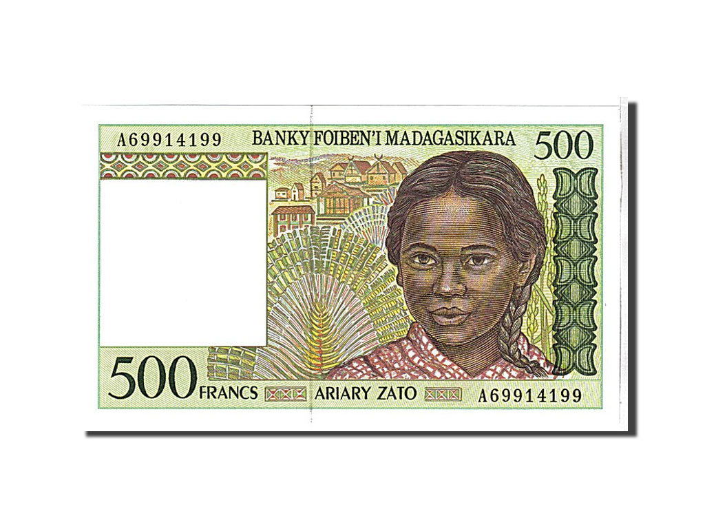 Banknote, Madagascar, 500 Francs = 100 Ariary, 1994, KM:75a, UNC(65-70)