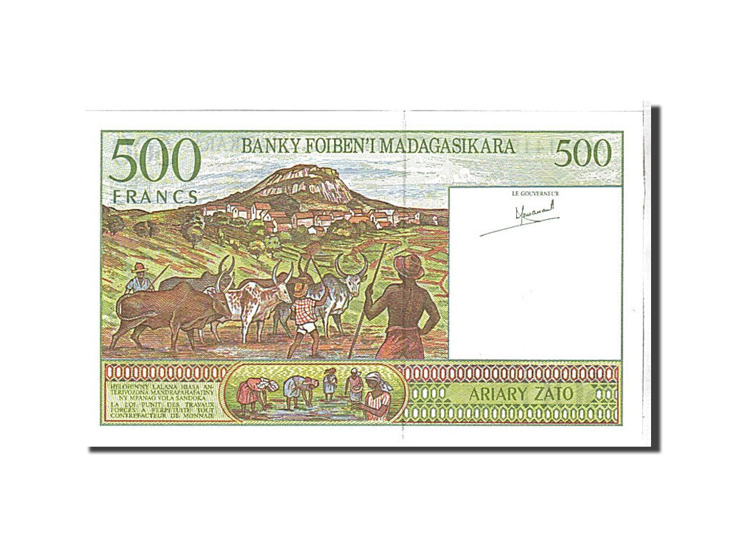 Banknote, Madagascar, 500 Francs = 100 Ariary, 1994, KM:75a, UNC(65-70)