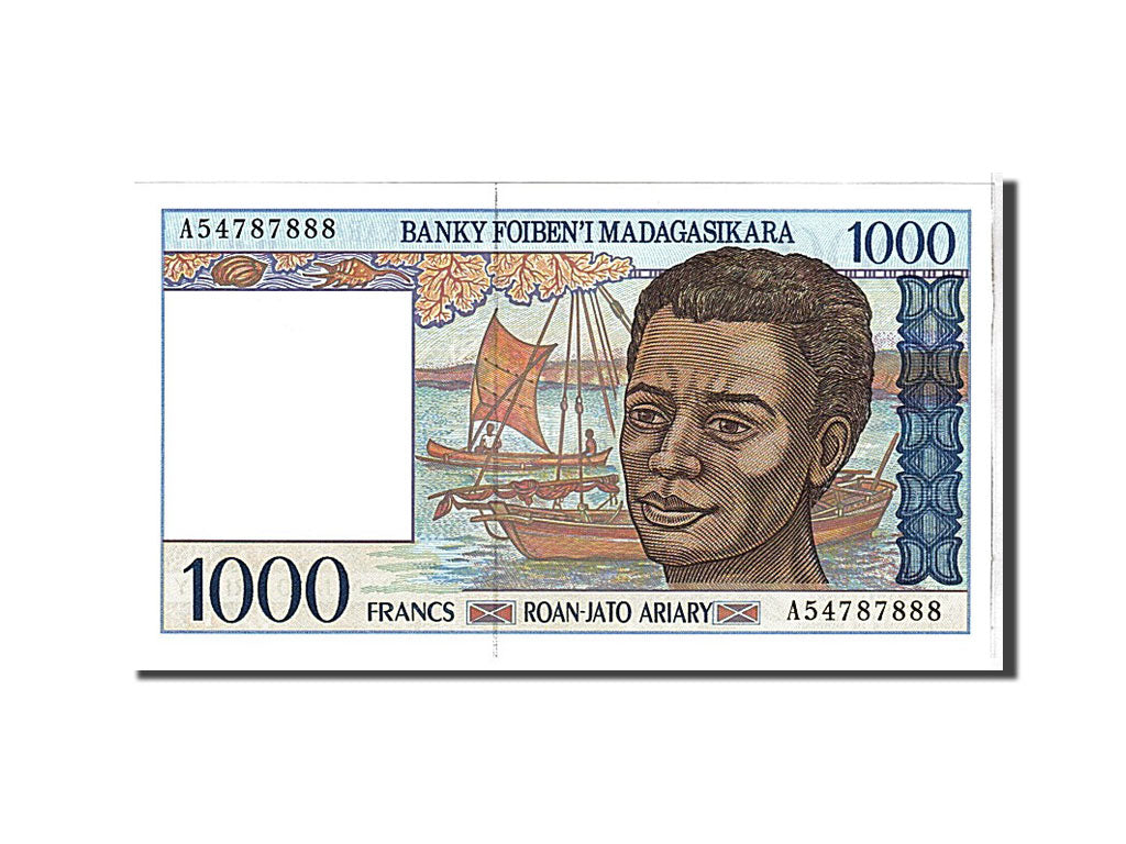 Madagascar, 1000 Francs = 200 Ariary, 1994, KM #76a, UNC(65-70), A54787888